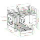 Devan Modern Contemporary 60" L-Shape Bunk Bed with Cut Out Panels - White/ Terracotta