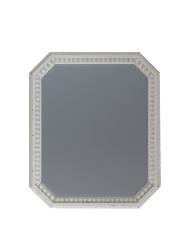A.R.T. Furniture Palisade Vintage White Mirror – Elongated Beveled Glass With Distressed Frame For English Cottage Charm White Resin,Glass 273121-2917