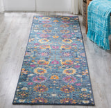 Nourison Passion PSN01 Machine Made Power-loomed No Border Indoor Only Bohemian Transitional Rug Denim, Denim 100% Polypropylene 99446761873