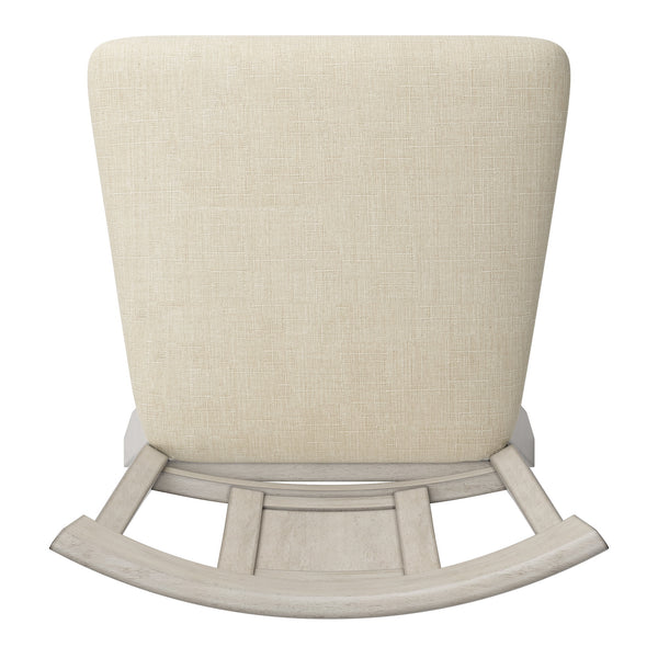 Homelegance By Top-Line Juliette Panel Back Wood Swivel Bar Stool White Rubberwood