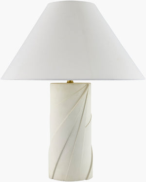 Livabliss Xove Artisan Concrete Table Lamp with Cotton Shade for Warm Ambient Living Room Glow XVE-001