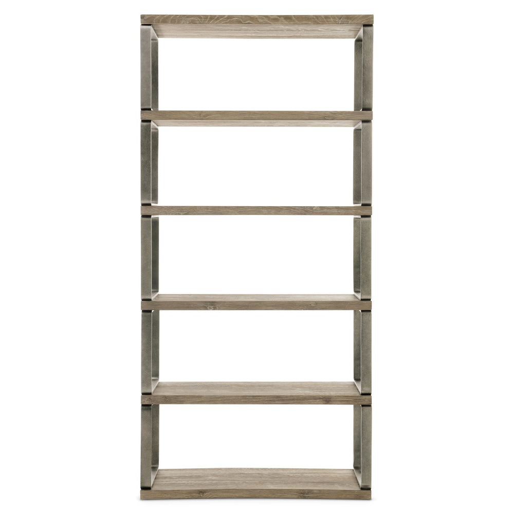 Bernhardt Bernhardt Tribeca Etagere With Aurum Wood Shelves & Barlow Steel Frame — Modern Rustic Open Display 333812