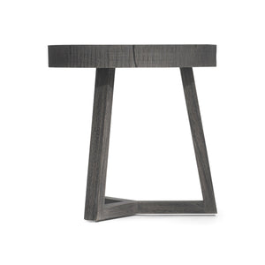 Bernhardt Bernhardt Kaya Outdoor Side Table With Sliced Teak Top & Suar Wood Base, Smoked Truffle Finish X08127