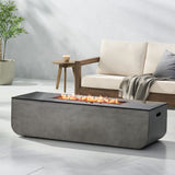 Christopher Knight Home® Adio Outdoor 50,000 Btu Lightweight Concrete/Ceramic Fire Pit, Light Gray/Black