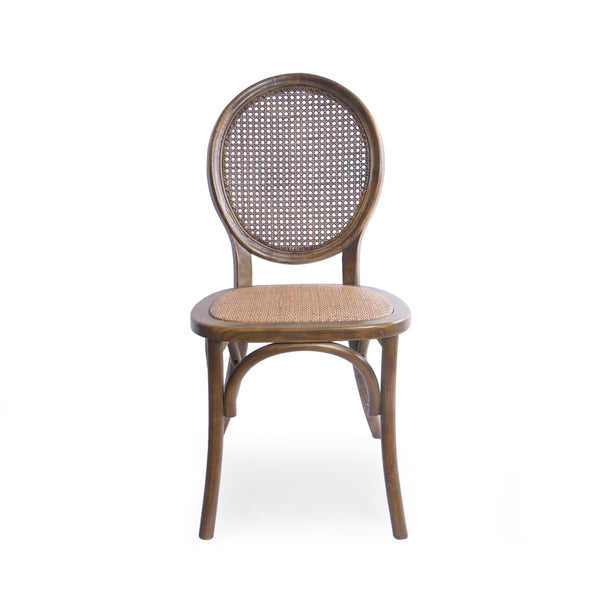 English Elm Dining Chairs Set of 2 Solid Elm Wood with Pressed Cane Mid-century Style 66146.00