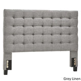 Homelegance By Top-Line Matson Button Tufted Linen Upholstered Headboard Grey Linen