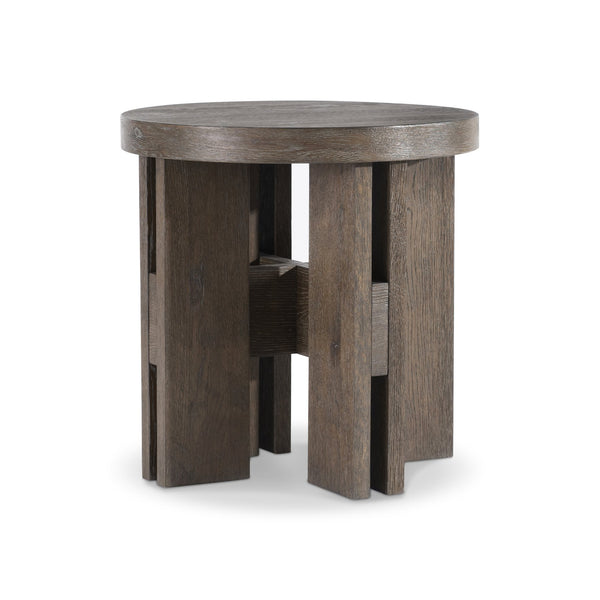 Bernhardt Bernhardt Outline Round Side Table In Cassel Wire-Brushed Oak — Frank Lloyd Wright Inspired Craftsmanship 360120