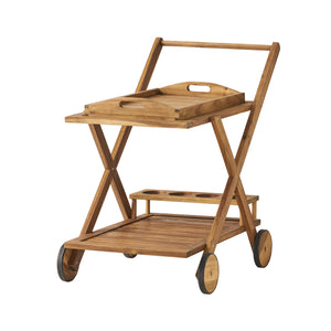 English Elm Christopher Knight Home® - RIVIERA Acacia Wood Bar Cart with Wheels – Natural Stain, Mobile Entertaining Station & Storage Organizer 56134.00