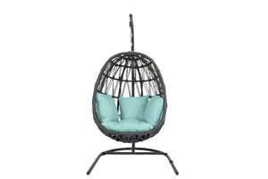 Milano Hanging Chair in Dupione Celeste w/ Self Welt SW4101-HC-8067 Sunset West