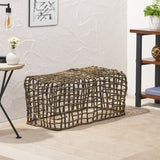 Christopher Knight Home® - Noble House - Engel Contemporary Handcrafted Aluminum Bench, Raw Brass