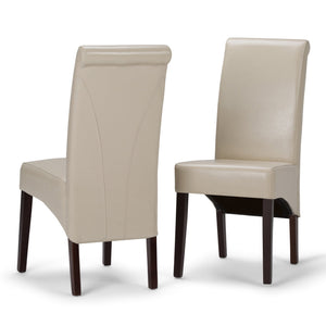 English Elm Avalon Deluxe Parson Dining Chair Set Of 2 - Elegant Satin Cream Upholstered Comfort For Any Space B136P159801