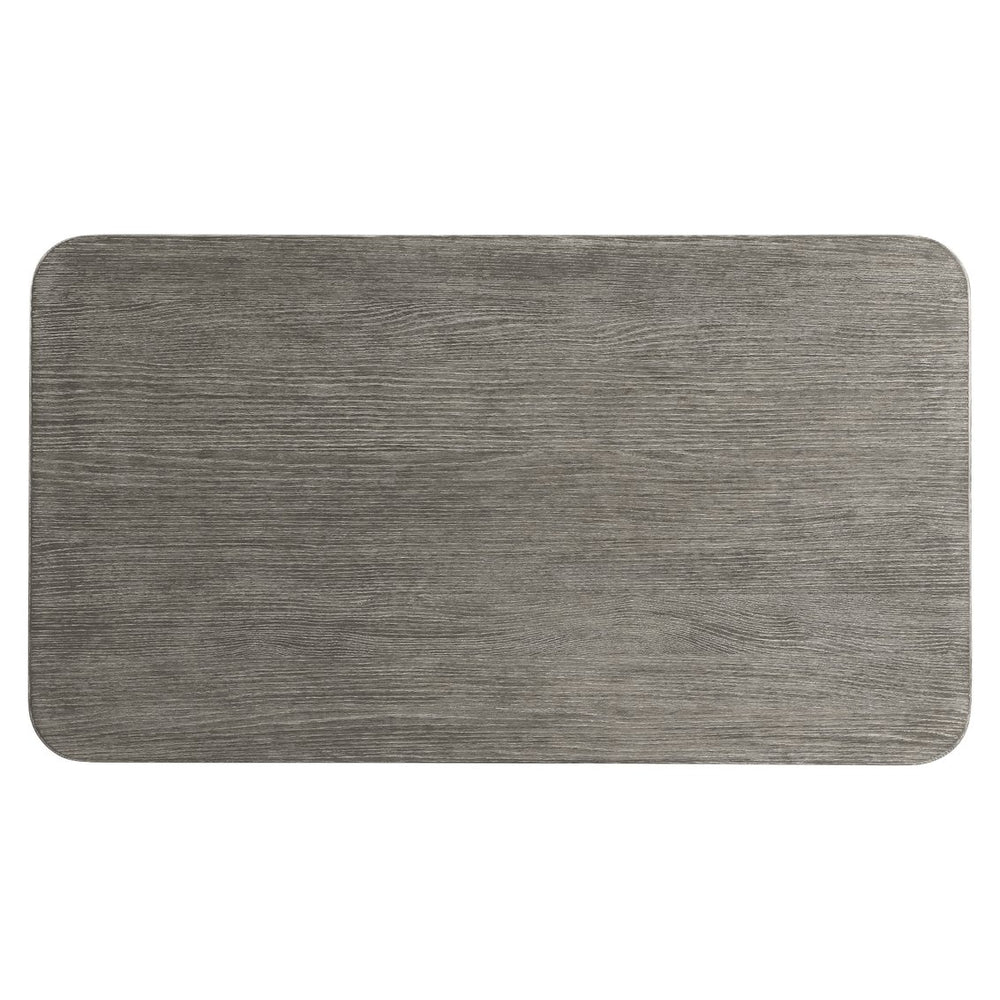 Bernhardt Bernhardt Monolith Cocktail Table In Wirebrushed Puma Oak — Sculptural Plinth Base, Rounded Top, Casters (64" W) 343015