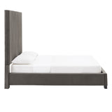 Homelegance By Top-Line Javier Tufted Solid Wood and Upholstered Platform Bed Grey Velvet