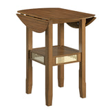 Homelegance By Top-Line Delroy Cane Accent Counter Height Table Oak Rubberwood