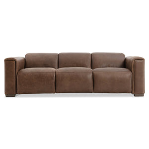 Bernhardt Bernhardt Billings Leather Power Motion Sofa With Pop-Up Headrests, Fold-Over Padded Arms & Stitching 527RLO