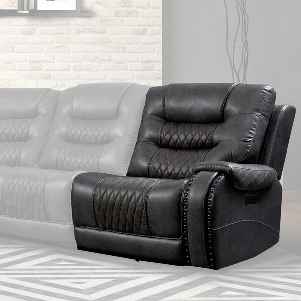 Parker House Parker Living Outlaw Recliner - Luxury Design With Power Motion And Elegant Nailhead Accents Dark Grey 80% Polyester,20% Pu (W) Mout#811rph-sta