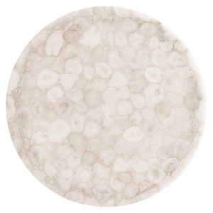 Bernhardt Bernhardt White Agate Shimla Cocktail Table With German Silver Canister Base — Elegant Centerpiece 328480