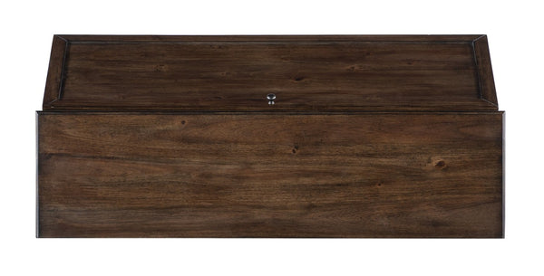 Hooker Furniture Commerce Acacia Secretary Desk With Drop-Front Work Surface, Mid-Century Legs, Cable Grommet, Compact Storage 7228-10017-85