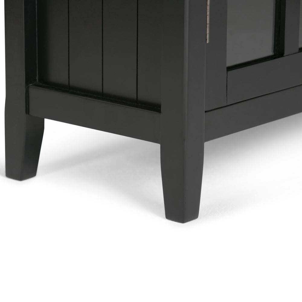 English Elm Acadian 39" Wide Solid Wood Transitional Storage Cabinet With Glass Doors, Adjustable Shelves & Style B136P159677
