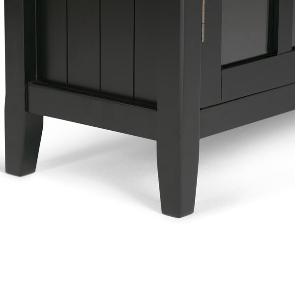 English Elm Acadian 39" Wide Solid Wood Transitional Storage Cabinet With Glass Doors, Adjustable Shelves & Style B136P159677