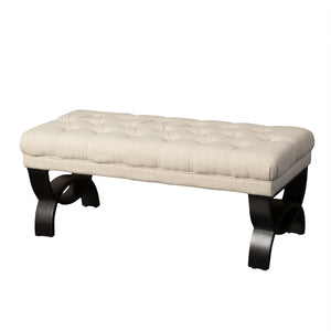 English Elm Christopher Knight Home® - Storage Ottoman Bench Light Beige Tufted Diamond Stitch with Birch Half-Circle Legs 41" W Stylish Seating and Storage 54743.00LBG