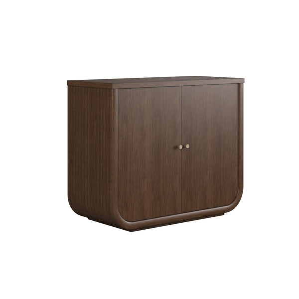 A.R.T. Furniture Verge Elegant Door Chest – Timeless Dark Wood Storage Solution with Antique Brass Knobs for Homes 337158-1960