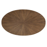 Homelegance By Top-Line Hutchinson Mid-Century Walnut Oval Dining Table Walnut Veneer