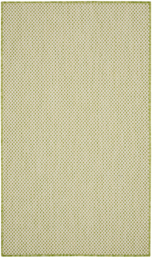 Nourison Courtyard COU01 Machine Made Power-loomed Borderless Design Indoor/Outdoor Modern Outdoor Rug Ivory Green, Ivory Green 100% Polypropylene 99446841933