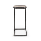 Christopher Knight Home® - Noble House - Barrybrooke Modern Industrial C-Shaped End Table, Antique Brown and Black