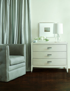 Bernhardt Bernhardt Cerused Linen East Hampton Nightstand — 3-Drawer Neo-Traditional Bedside Storage, 36.25"W 395226