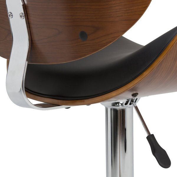 English Elm Marana Adjustable Swivel Bar Stool – Stylish Mid-Century Modern Design With Comfortable Padded Seat B136P158923