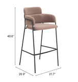 Marcel Barstool - Set of 2 Brown 109668 Zuo Modern