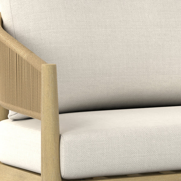 English Elm Bayshore Outdoor Sofa Natural – Handcrafted Acacia & Rust‑Resistant Aluminum, Weather‑Resistant Fabric B136P159390