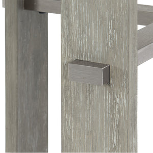 Bernhardt Bernhardt Round Side Table With Wire‑Brushed Acacia Top, Linen/Shale Finish & Stainless Accents 306125