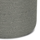 Hearth and Haven Tranquilique Multi-functional Round Pouf with Hand Braided Jute B136P159318 Grey