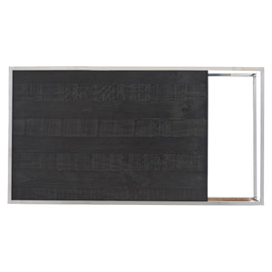 Bernhardt Bernhardt Beacon Cocktail Table — Distressed Pine Drawer & Polished Stainless Frame, Sculptural Storage (52"W) 303021C