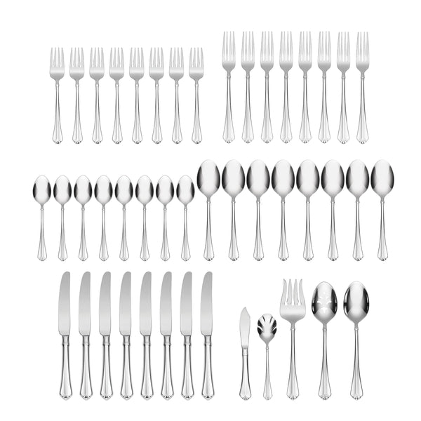 Lenox Oneida Juilliard 45 Piece Fine Flatware Set, Service for 8 Metallic, STAINLESS METAL 2273045AL20