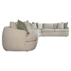 Bernhardt Bernhardt Jules Sectional With Sculpted Curved Silhouette, Plush Seating And Tailored Pillows For Luxe Comfort - Made to Order Beige 175.5" W x 112.5" D x 31.25" H K2084