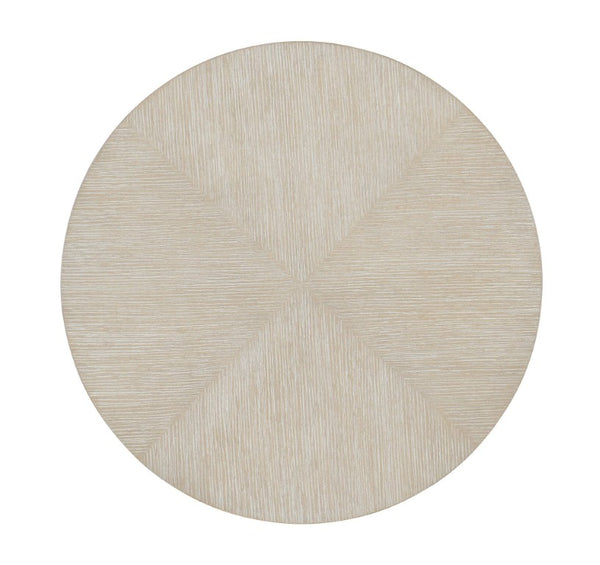 Hooker Furniture Modern Mood Round Nightstand With Diamond Oak Veneer, Pewter Accents & Leather Knobs, 3 Drawers Elegance Light Brown 6850-90315-80