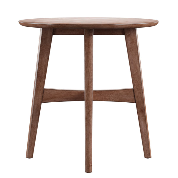 Homelegance By Top-Line Leroi Wood Round End Table Walnut Rubberwood