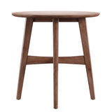 Homelegance By Top-Line Leroi Wood Round End Table Walnut Rubberwood