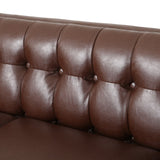 Christopher Knight Home® - Noble House - Pondway Contemporary Faux Leather Tufted 3 Seater Sofa