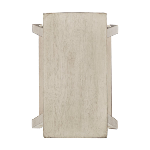 Homelegance By Top-Line Barrett Saddle Seat Counter Height Backless Stools (Set of 2) White Rubberwood