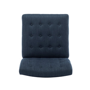 English Elm Accent Slipper Chairs Set of Two Button Tufted Plush Upholstered Living Room Pair 70752.00NBLU
