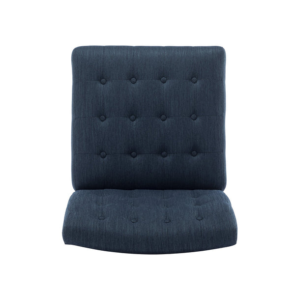 English Elm Accent Slipper Chairs Set of Two Button Tufted Plush Upholstered Living Room Pair 70752.00NBLU