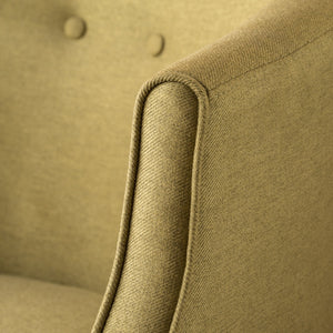 English Elm Club Chair Barrel Silhouette Button Tufted Fabric Accent Seat with Tapered Birch Legs 60007.00TEL