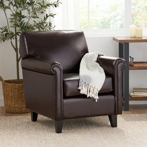 Christopher Knight Home® - Noble House - Leeds Classic Brown Bonded Leather Club Chair