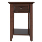 Homelegance By Top-Line Cerie 1-Drawer Side Table with Charging Station Espresso Wood