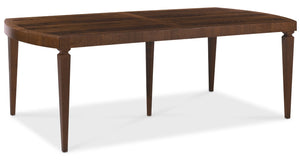 Hooker Furniture Archives Rectangular Dining Table In Classic Walnut Veneer With Two 20" Leaves, Tapered Legs & Support 6123-75200-89