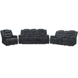 Parker House Parker Living Bolton - Misty Storm 6 Piece Modular Reclining Sectional and Entertainment Console Misty Storm 100% Polyester (W) MBOL-PACKA-MISS